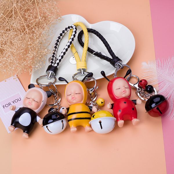 handmade leather rope bellsleeping baby bee plush key chains faux fur women bags car pendant key ring keychain jewelry, Silver
handmade leather rope bellsleeping baby bee plush key chains faux fur women bags car pendant key ring keychain jewelry, Silver