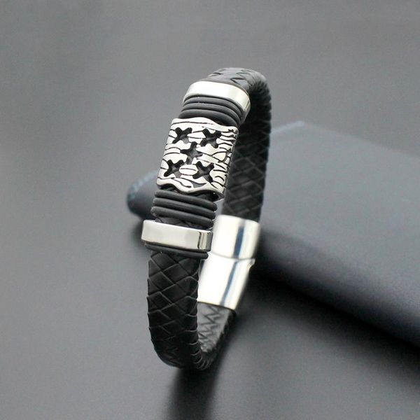 12mm wide braided vintage genuine leather bracelet for men 316l stainless steel hollow bead bracelets with magnet clasp, Golden;silver
12mm wide braided vintage genuine leather bracelet for men 316l stainless steel hollow bead bracelets with magnet clasp, Golden;silver