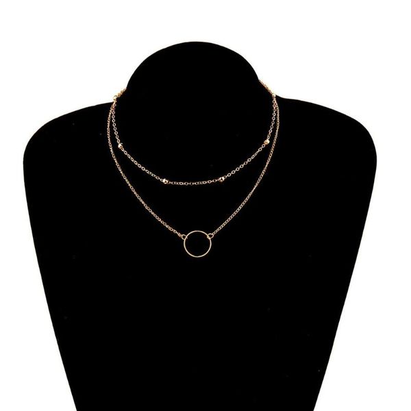 pendant necklaces multi layer minimalist gold color bead choker necklace collar statement round circle for women jewelry, Silver
pendant necklaces multi layer minimalist gold color bead choker necklace collar statement round circle for women jewelry, Silver
