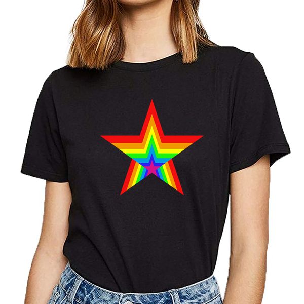 t shirt women gay pride hypnotic rainbow star design black short female tshirt 
t shirt women gay pride hypnotic rainbow star design black short female tshirt