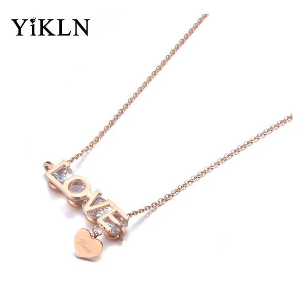 yikln trendy office style titanium steel love heart pendant necklaces rose gold cz crystal bohemia necklace for women yn19107, Silver
yikln trendy office style titanium steel love heart pendant necklaces rose gold cz crystal bohemia necklace for women yn19107, Silver