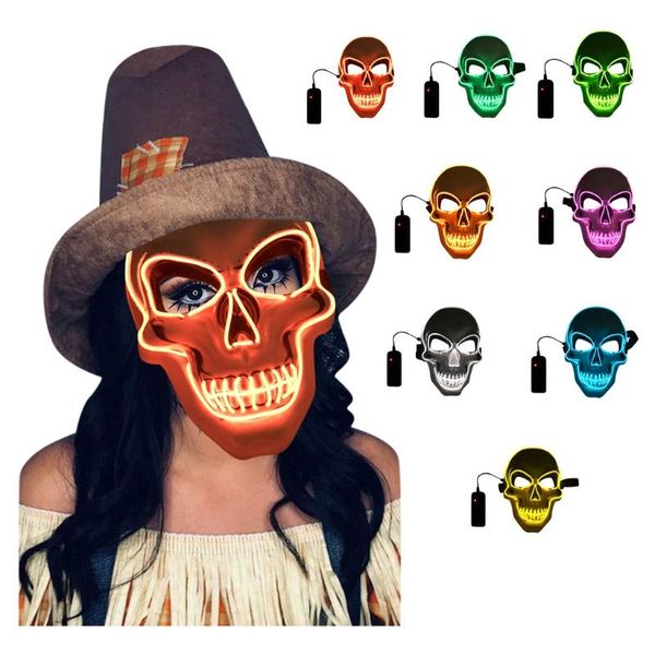 masque halloween party mask halloween mascaras mascara covers scary ghost skull mask led glow el cold light fluorescent, Black
masque halloween party mask halloween mascaras mascara covers scary ghost skull mask led glow el cold light fluorescent, Black