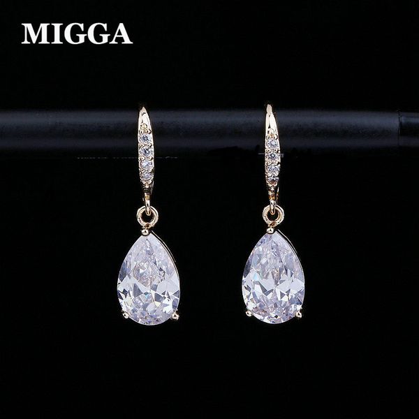 migga elegant cubic zircon water drop dangle earrings fashion women ladies party gift brincos jewelry, Silver
migga elegant cubic zircon water drop dangle earrings fashion women ladies party gift brincos jewelry, Silver