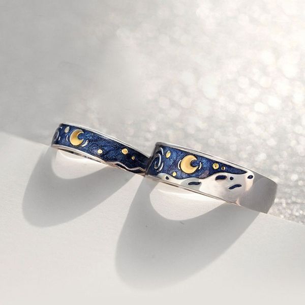 s925 ван гог звездное небо открыть lover rings диапазона романтическая пара кольцо ювелирных изделий, Silver
s925 ван гог звездное небо открыть lover rings диапазона романтическая пара кольцо ювелирных изделий, Silver