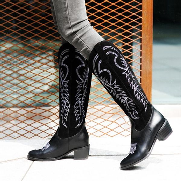 stylish women western boots autumn vintage long tube knight boot female embroider high heel leather shoes knee-high cowboy boots, Black
stylish women western boots autumn vintage long tube knight boot female embroider high heel leather shoes knee-high cowboy boots, Black