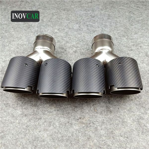 double matte carbon fiber + silver stainless steel car universal exhaust pipe dual end tip for b-mw b-enz h-onda 2pcs
double matte carbon fiber + silver stainless steel car universal exhaust pipe dual end tip for b-mw b-enz h-onda 2pcs