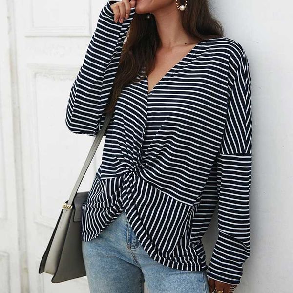 striped shirts women 2020 autumn casual loose long sleeve knitwear fashion knotted design v-neck blue pullovers blouse, White
striped shirts women 2020 autumn casual loose long sleeve knitwear fashion knotted design v-neck blue pullovers blouse, White