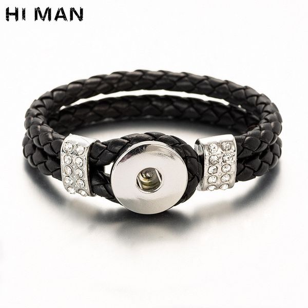 charm bracelets hi man design simple double leather bracelet for men women 18mm snap button jewelry cz accessories wristband friendship gift, Golden;silver
charm bracelets hi man design simple double leather bracelet for men women 18mm snap button jewelry cz accessories wristband friendship gift, Golden;silver