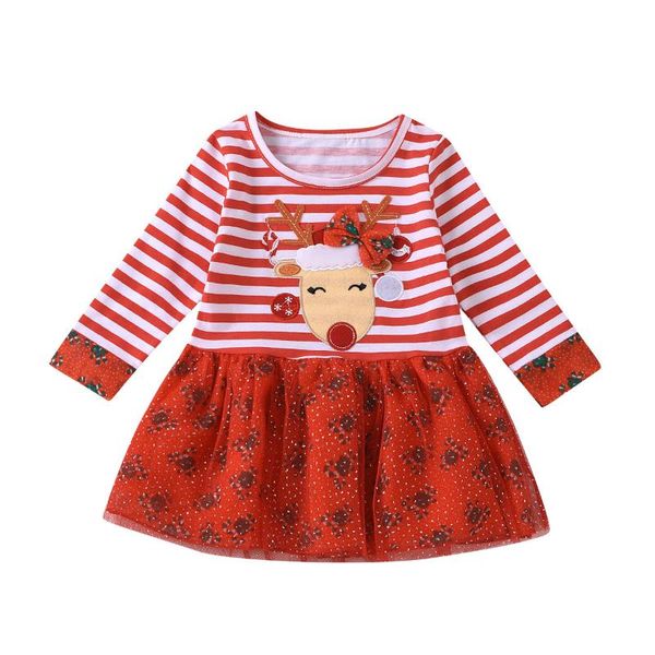 christmas girls party dress cartoon deers print children festival dress fashion kids clothes, Red;yellow
christmas girls party dress cartoon deers print children festival dress fashion kids clothes, Red;yellow