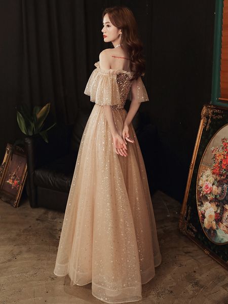Tuxedo dress women long section of the new high-end host 2020 Golden Gala banquet bridesmaid dress temperament dress