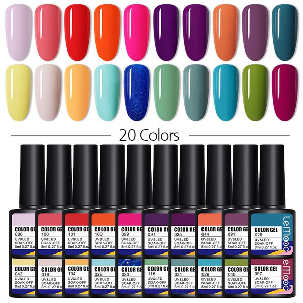 nail art kits lemooc 20pcs/set design manicures 116color 8ml soak off enamel gel polish uv lacquer varnish base top
nail art kits lemooc 20pcs/set design manicures 116color 8ml soak off enamel gel polish uv lacquer varnish base top