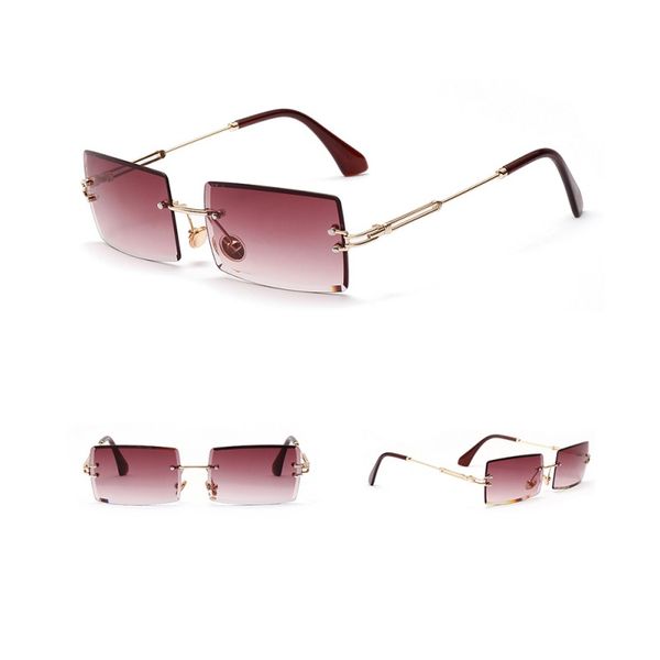 sunglasses small rectangle women rimless square sun glasses for summer style female green blue, White;black
sunglasses small rectangle women rimless square sun glasses for summer style female green blue, White;black