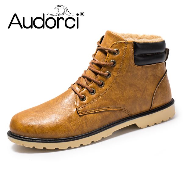 audorci 2020 winter men's ankle boots man lace-up casual shoes male fashion outdoor keep warm boot size 39-44 with fur, Black
audorci 2020 winter men's ankle boots man lace-up casual shoes male fashion outdoor keep warm boot size 39-44 with fur, Black