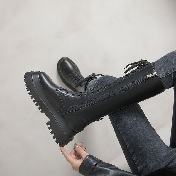 boots european and american muffin thick-soled women's british style handsome fashion breathable riding women, Black
boots european and american muffin thick-soled women's british style handsome fashion breathable riding women, Black