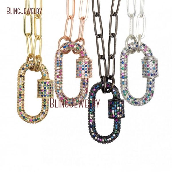 rainbow stoned oval lock necklace paper clip carabiner lock necklace screw clasp nm32303, Silver
rainbow stoned oval lock necklace paper clip carabiner lock necklace screw clasp nm32303, Silver