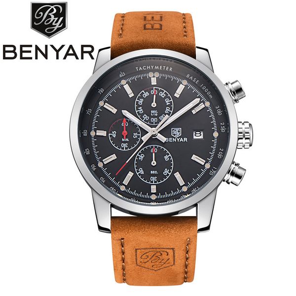 benyar sport watch men multi-function chronograph waterproof auto date satch luminous brand wristwatch relogio masculin, Slivery;brown
benyar sport watch men multi-function chronograph waterproof auto date satch luminous brand wristwatch relogio masculin, Slivery;brown