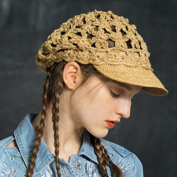 x042 hand-woven flower hats knitting hollow baseball cap summer street fashion all-match knitted crochet baseball caps, Blue;gray
x042 hand-woven flower hats knitting hollow baseball cap summer street fashion all-match knitted crochet baseball caps, Blue;gray