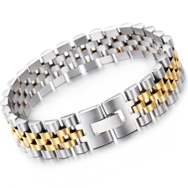 15mm wide chain bracelet men watchband style adjustable mens bracelets never fade gold color jewelry jewellery armband, Black
15mm wide chain bracelet men watchband style adjustable mens bracelets never fade gold color jewelry jewellery armband, Black