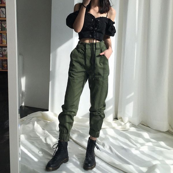 high waist pants camouflage loose joggers women army harem camo pants streetwear punk black cargo women capris trousers, Black;white
high waist pants camouflage loose joggers women army harem camo pants streetwear punk black cargo women capris trousers, Black;white