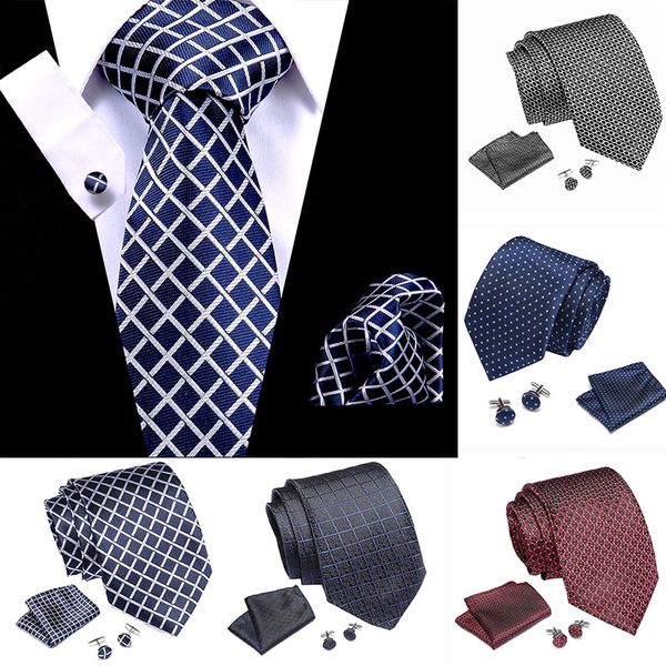 luxury 7.5 cm 100% silk mens stripe plaid necktie handkerchief cuffink set business flomal wedding men classic ties for gift, Black;gray
luxury 7.5 cm 100% silk mens stripe plaid necktie handkerchief cuffink set business flomal wedding men classic ties for gift, Black;gray