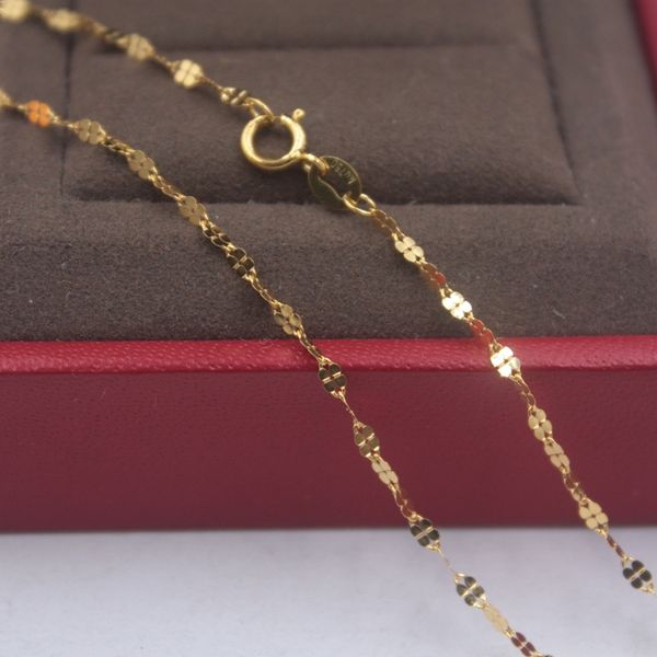 chains pure 18k yellow gold chain luck 1.8mmw clover link necklace 18inches 1.15g, Silver
chains pure 18k yellow gold chain luck 1.8mmw clover link necklace 18inches 1.15g, Silver