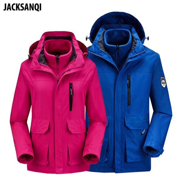 jacksanqi men's women winter 2 pcs thick fleece hiking jackets outdoor sports climbing coats thermal skiing camping parkas ra419, Blue;black
jacksanqi men's women winter 2 pcs thick fleece hiking jackets outdoor sports climbing coats thermal skiing camping parkas ra419, Blue;black