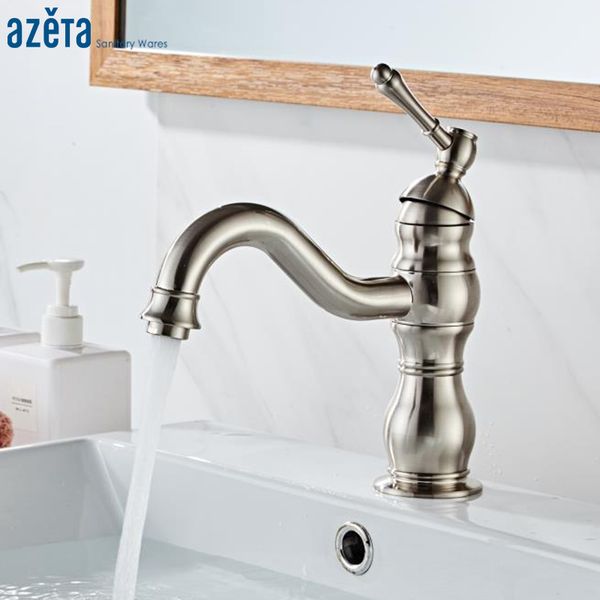 azeta basin faucet brushed nickel basin mixer brass faucet rotation sprayer wash tap single hole sink tap at7706bn
azeta basin faucet brushed nickel basin mixer brass faucet rotation sprayer wash tap single hole sink tap at7706bn
