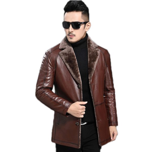 men's leather & faux genuine jacket men sheepskin coat for winter plus size sheep shearling real fur coats jlk17759 kj1209, Black
men's leather & faux genuine jacket men sheepskin coat for winter plus size sheep shearling real fur coats jlk17759 kj1209, Black