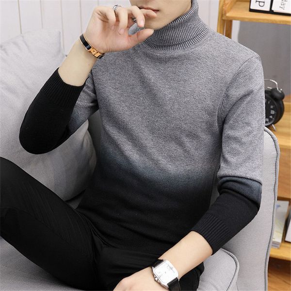gradient mens designer sweater turtle neck slim long sleeve man knits clothing spring autumn fall casual men sweater, White;black
gradient mens designer sweater turtle neck slim long sleeve man knits clothing spring autumn fall casual men sweater, White;black