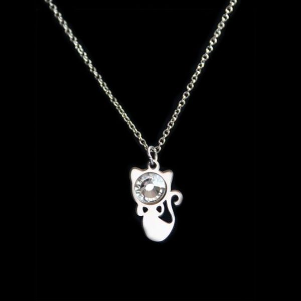 wholesale 10pcs/cat stainless steel pendant necklace cat rhinestone necklace fashion gift neckla, Silver
wholesale 10pcs/cat stainless steel pendant necklace cat rhinestone necklace fashion gift neckla, Silver