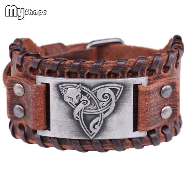 my shape viking animal bracelet vintage knot genuine leather bracelets faith blessing cuff bangles women men gift, Black
my shape viking animal bracelet vintage knot genuine leather bracelets faith blessing cuff bangles women men gift, Black