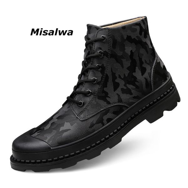 misalwa men's outdoor climbing camouflage boots boy's warm non-slip ankle boots cowhide leather winter autumn big size, Black
misalwa men's outdoor climbing camouflage boots boy's warm non-slip ankle boots cowhide leather winter autumn big size, Black
