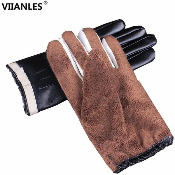 viianles full fingers mittens bowknot touchscreen gloves women wool winter pu leather cashmere mittens ladies hand warm wrist, Blue;gray
viianles full fingers mittens bowknot touchscreen gloves women wool winter pu leather cashmere mittens ladies hand warm wrist, Blue;gray