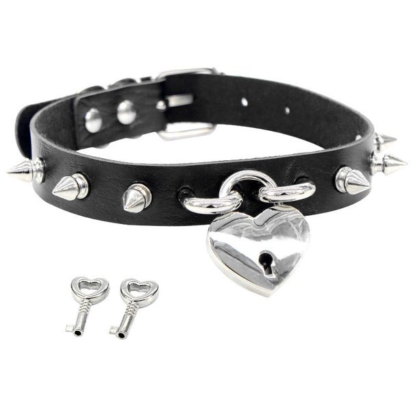stainless steel bondage spike choker necklace women gothic collar goth punk pu leather heart key lock necklace on neck jewelry, Golden;silver
stainless steel bondage spike choker necklace women gothic collar goth punk pu leather heart key lock necklace on neck jewelry, Golden;silver