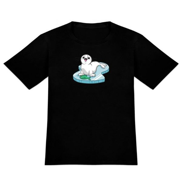 cute harp seal pup on ice with fish men's novelty t-shirt plus size clothing tee shirt
cute harp seal pup on ice with fish men's novelty t-shirt plus size clothing tee shirt