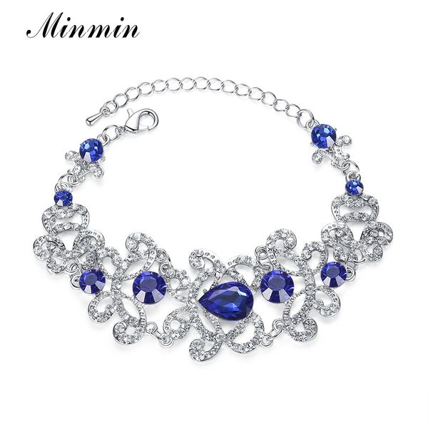 minmin luxury teardrop blue/gold/silver color crystal charm bracelets for women rhinestone fashion bridal wedding jewelry sl032, Black
minmin luxury teardrop blue/gold/silver color crystal charm bracelets for women rhinestone fashion bridal wedding jewelry sl032, Black