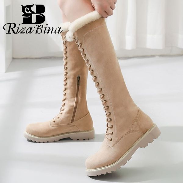 boots rizabina real leather women knee snow cross strap flats zipper shoes round toe winter warm party footwear size 35-40, Black
boots rizabina real leather women knee snow cross strap flats zipper shoes round toe winter warm party footwear size 35-40, Black