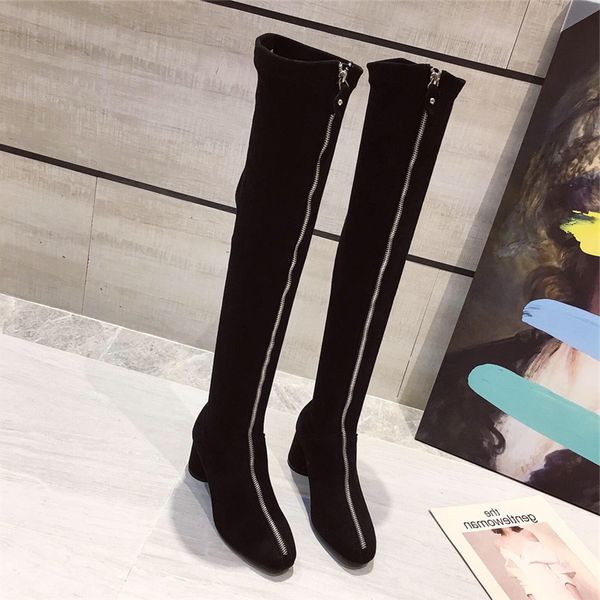 women 2020 over the knee boots black round high heels flock sock boots zippers long square toe knee high dress shoes
women 2020 over the knee boots black round high heels flock sock boots zippers long square toe knee high dress shoes