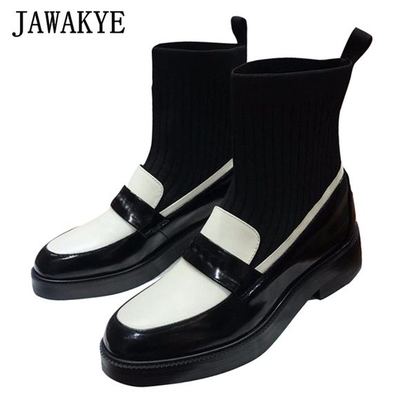 genuine leather patchwork knitting knee high boots women patchwork ankle boots elastic socks shoes autumn flat heel long, Black
genuine leather patchwork knitting knee high boots women patchwork ankle boots elastic socks shoes autumn flat heel long, Black