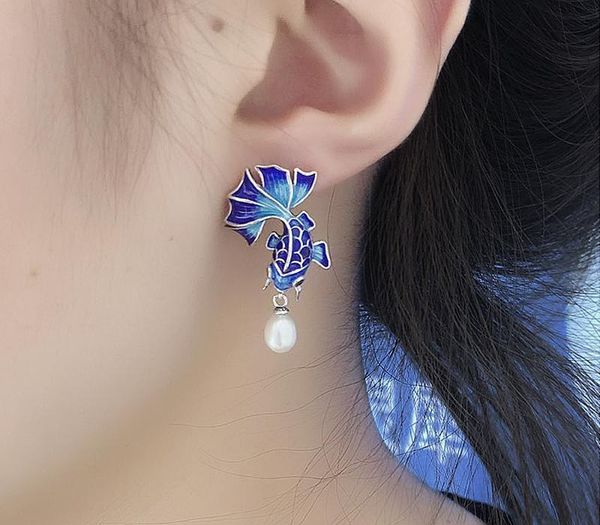 balmora 925 sterling silver simulated-pearl goldfish retro stud earrings for women enameling ethnic fashion jewelry99, Golden;silver
balmora 925 sterling silver simulated-pearl goldfish retro stud earrings for women enameling ethnic fashion jewelry99, Golden;silver