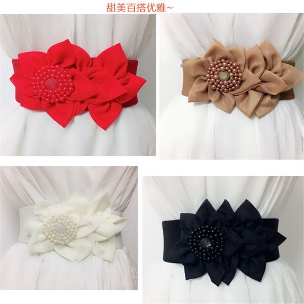 fashion sweet mesh gauze pearl double flower decoration ladies dress wide waist seal wild stretch wide belt, Black;brown
fashion sweet mesh gauze pearl double flower decoration ladies dress wide waist seal wild stretch wide belt, Black;brown