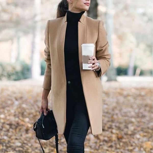 fashion winter warm solid women wool coat ladies shopping outdoor long outwear slim fit stand collar trench office elegant, Black
fashion winter warm solid women wool coat ladies shopping outdoor long outwear slim fit stand collar trench office elegant, Black