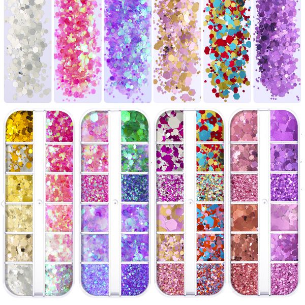 various nail glitter flakes 3d sequin paillette powder charm nails christmas bling sequins decorations, Silver;gold
various nail glitter flakes 3d sequin paillette powder charm nails christmas bling sequins decorations, Silver;gold