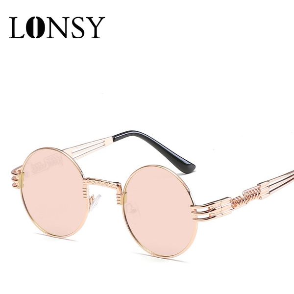 LONSY Vintage Steampunk Sunglasses Men Women Round Punk Metal Sun Glasses For Female Male Retro Brand Design Eyeglasses Frame, White;black
LONSY Vintage Steampunk Sunglasses Men Women Round Punk Metal Sun Glasses For Female Male Retro Brand Design Eyeglasses Frame, White;black