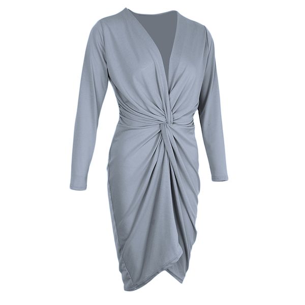 ladies long sleeves bodycon wrap dress casual deep v neck asymmetrical dress, White;black
ladies long sleeves bodycon wrap dress casual deep v neck asymmetrical dress, White;black