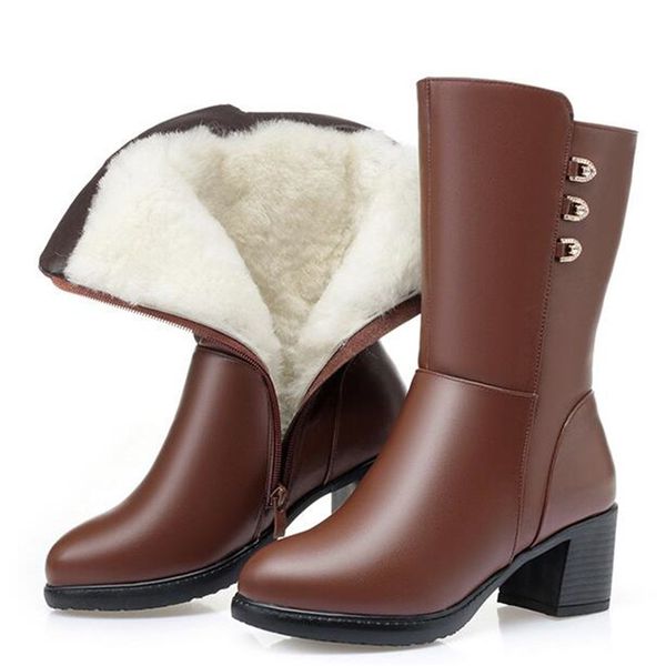 boots winter comfort warm snow female knight genuine leather wool non-slip high heels shoes woman fashion, Black
boots winter comfort warm snow female knight genuine leather wool non-slip high heels shoes woman fashion, Black