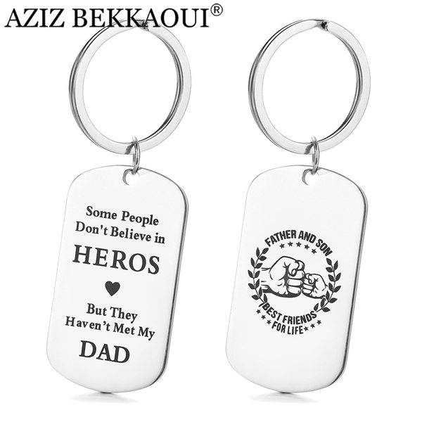 aziz bekkaoui hero dad key chains stainless steel pendant key ring fashion logo gift for father engrave drop ship, Silver
aziz bekkaoui hero dad key chains stainless steel pendant key ring fashion logo gift for father engrave drop ship, Silver