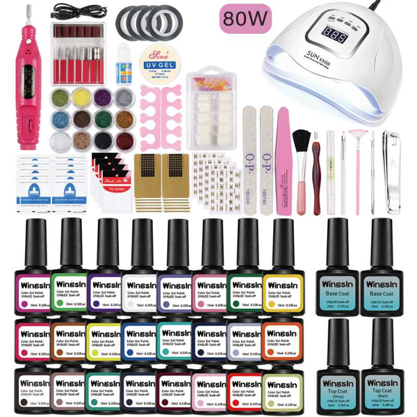nail art kits set uv led lamp 80w 54w dryer with 24/16/8pcs gel polish kit soak off manicure tools
nail art kits set uv led lamp 80w 54w dryer with 24/16/8pcs gel polish kit soak off manicure tools