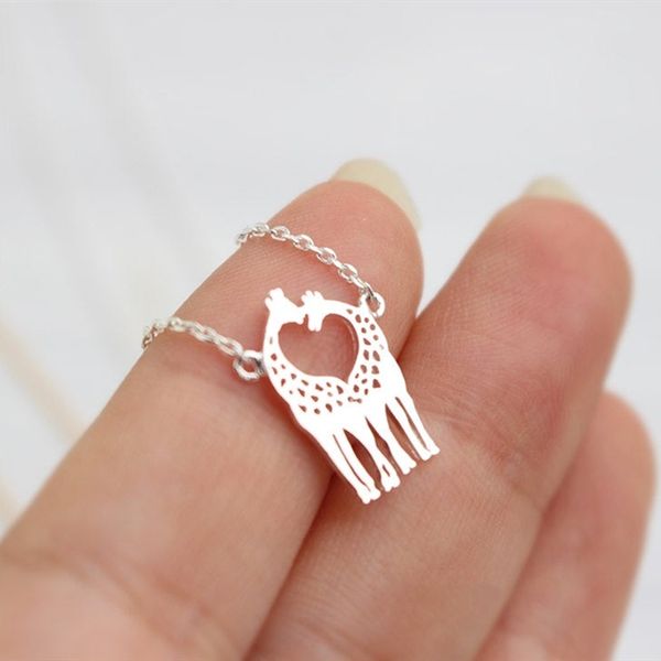 kissing two giraffe couple necklace women men fashion jewelry stainless steel gold chain animal love colgantes mujer moda, Silver
kissing two giraffe couple necklace women men fashion jewelry stainless steel gold chain animal love colgantes mujer moda, Silver