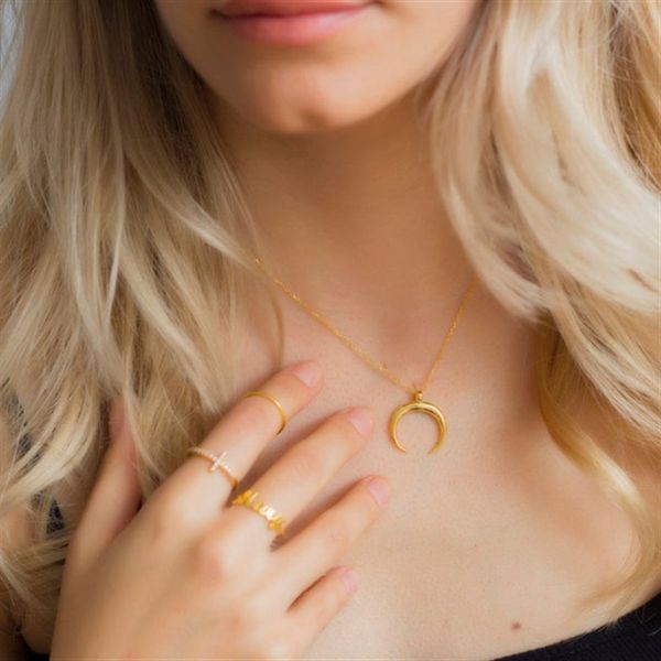 pendant necklaces stainless steel moon necklace lune gold half womens horn chain collares birthday gift, Silver
pendant necklaces stainless steel moon necklace lune gold half womens horn chain collares birthday gift, Silver